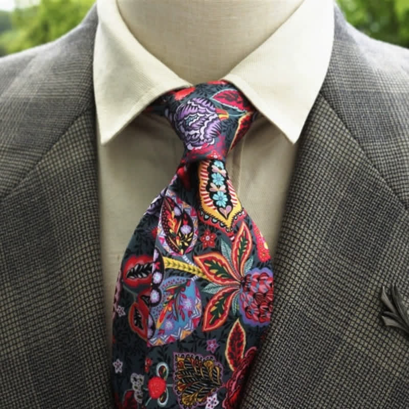 Cravate Boho à motif floral fantastique pour homme