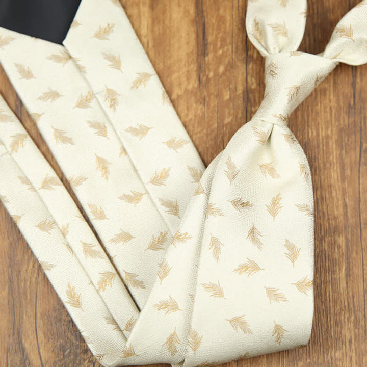 Cravate classique pour homme avec motif feuilles