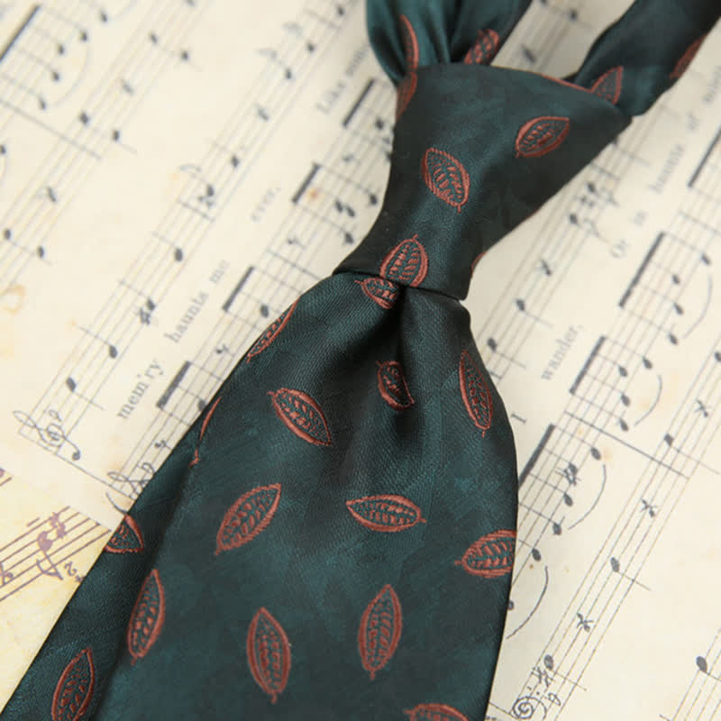 Cravate classique pour homme avec motif feuilles