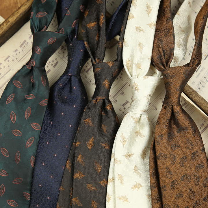 Cravate classique pour homme avec motif feuilles