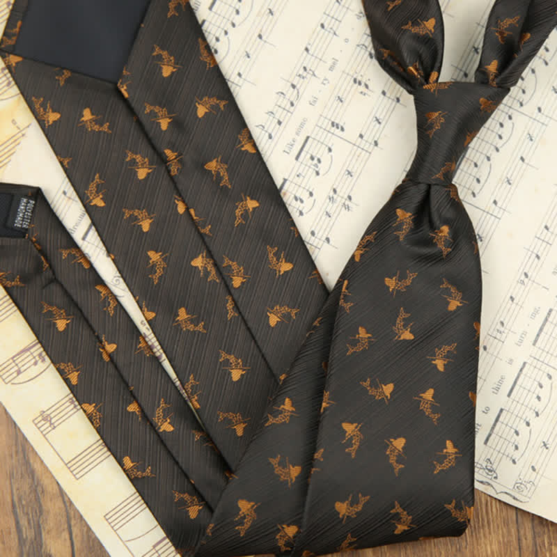 Cravate classique pour homme avec motif feuilles
