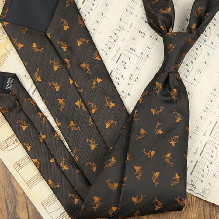 Cravate classique pour homme avec motif feuilles