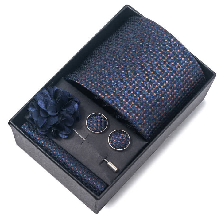 Lot de 4 cravates pour homme en jacquard bleu marine