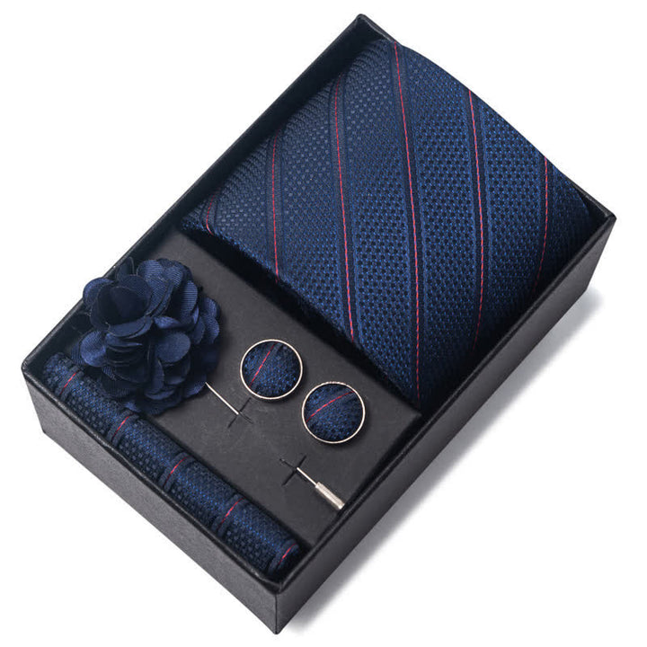 Lot de 4 cravates pour homme en jacquard bleu marine