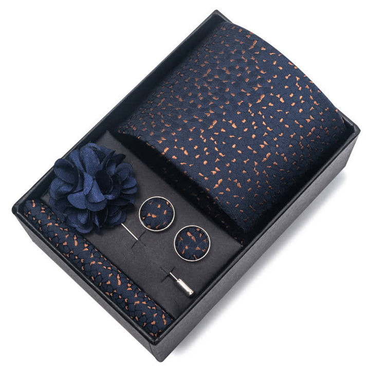 Lot de 4 cravates pour homme en jacquard bleu marine