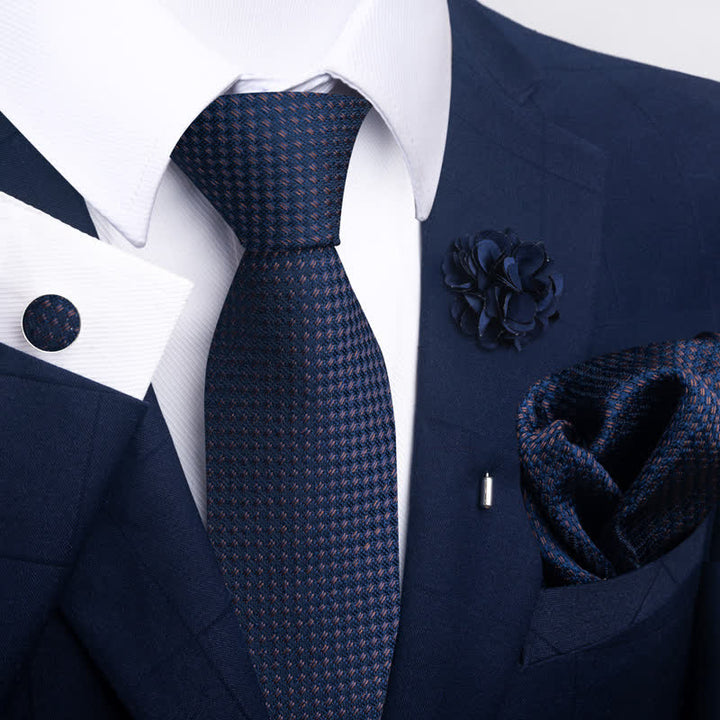 Lot de 4 cravates pour homme en jacquard bleu marine