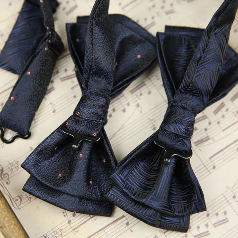 Nœud papillon double épaisseur élégant à motif de blé pour homme