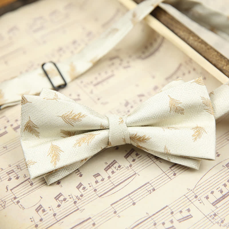 Nœud papillon double épaisseur élégant à motif de blé pour homme