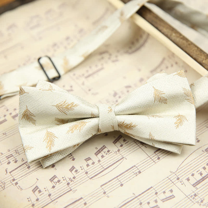 Nœud papillon double épaisseur élégant à motif de blé pour homme