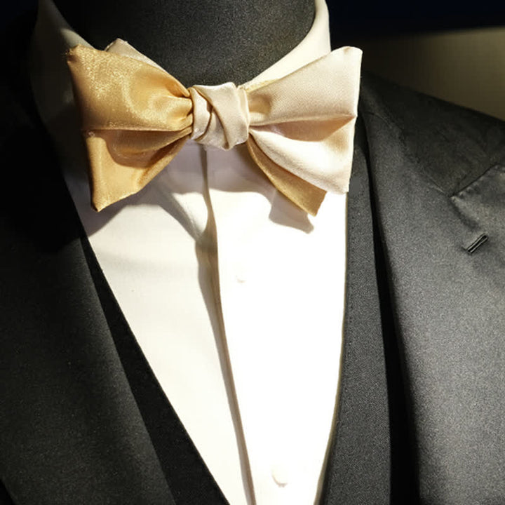Nœud papillon asymétrique contrasté abricot doré pour homme