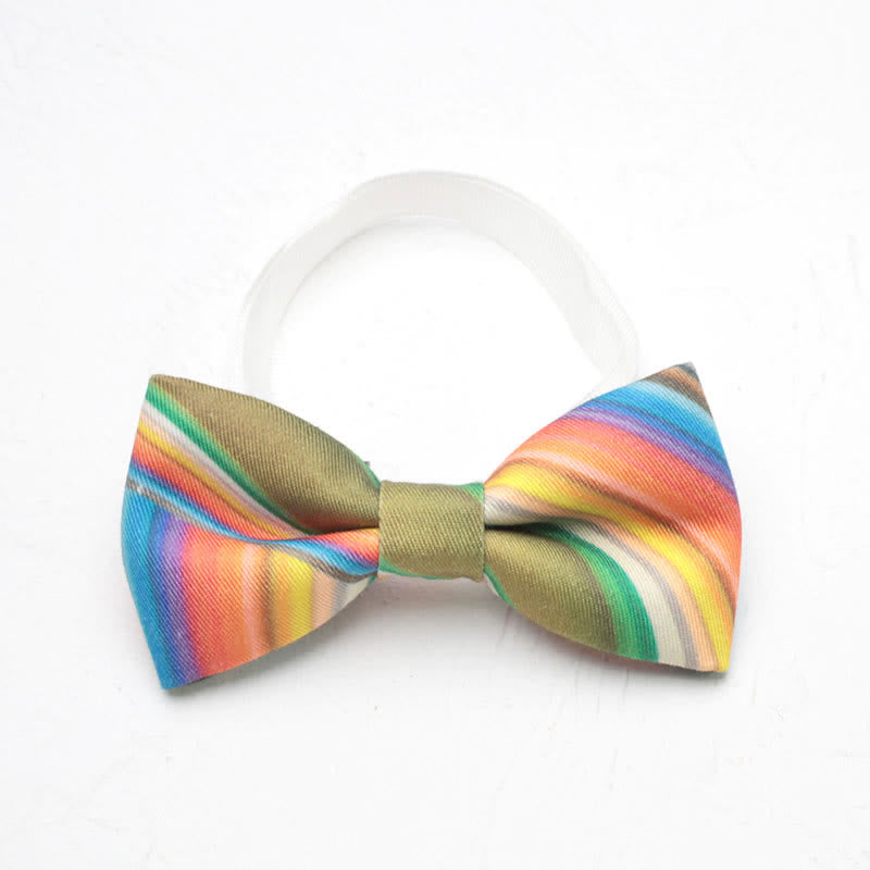 Nœud papillon simple dégradé de couleurs arc-en-ciel pour hommes