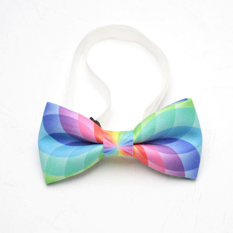 Nœud papillon simple dégradé de couleurs arc-en-ciel pour hommes