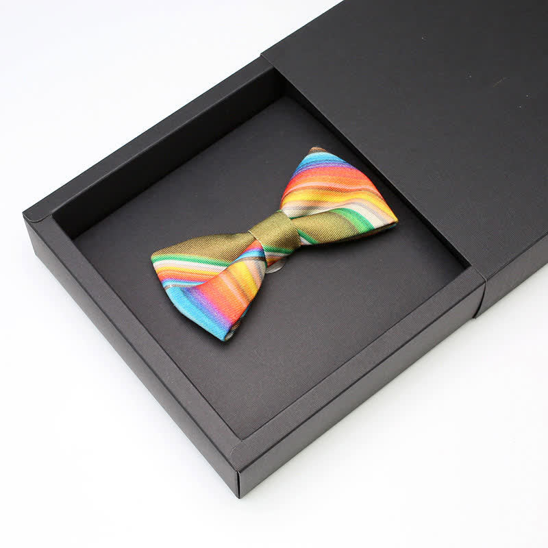 Nœud papillon simple dégradé de couleurs arc-en-ciel pour hommes