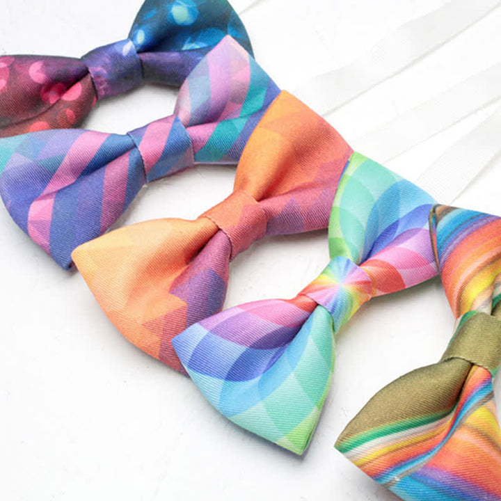 Nœud papillon simple dégradé de couleurs arc-en-ciel pour hommes