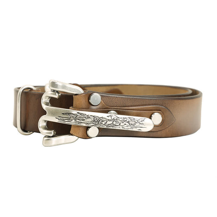 Ceinture en cuir de cavalerie western pour hommes