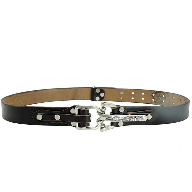 Ceinture en cuir de cavalerie western pour hommes