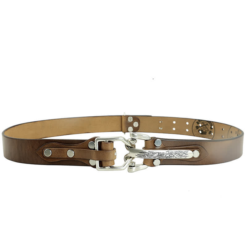 Ceinture en cuir de cavalerie western pour hommes