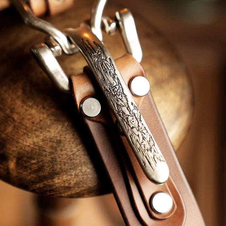 Ceinture en cuir de cavalerie western pour hommes