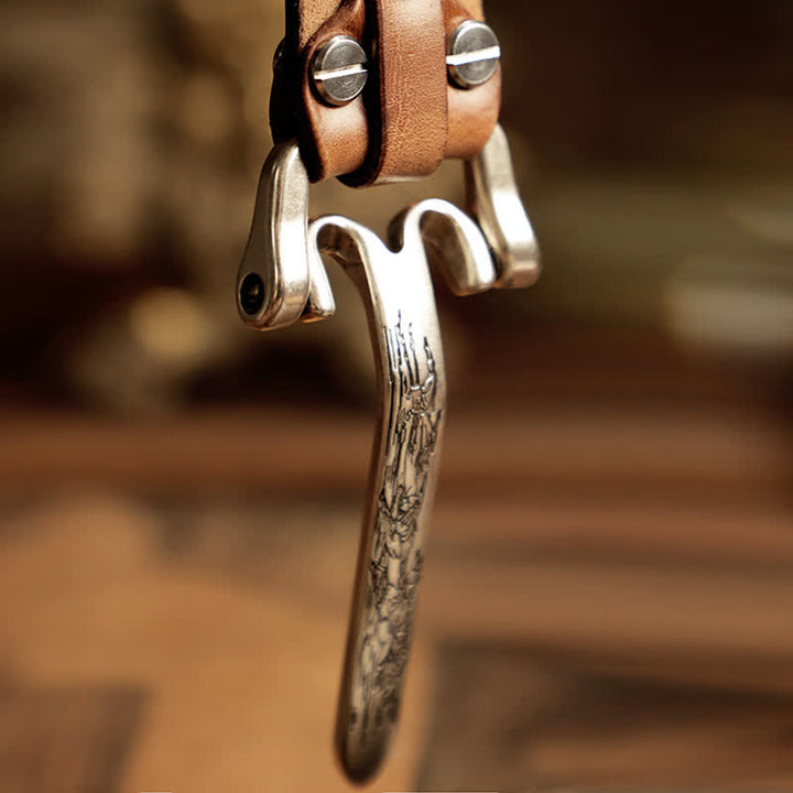 Ceinture en cuir de cavalerie western pour hommes
