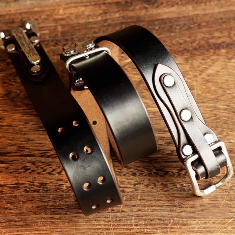 Ceinture en cuir de cavalerie western pour hommes