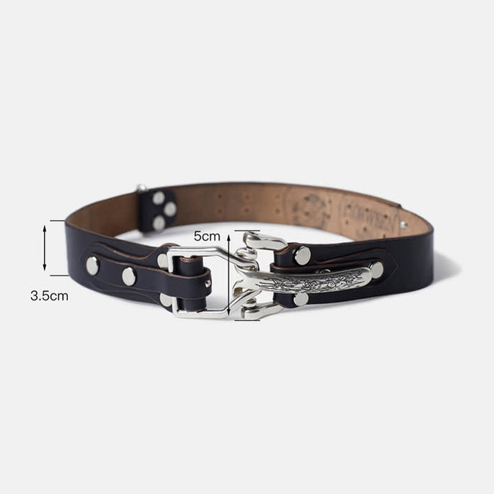 Ceinture en cuir de cavalerie western pour hommes