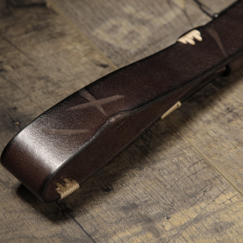 Ceinture en cuir pour jeans à coutures rétro pour hommes
