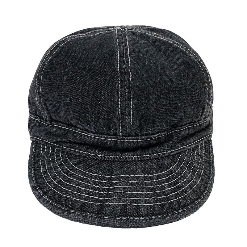 Casquette de baseball décontractée en coton denim avec coutures blanches