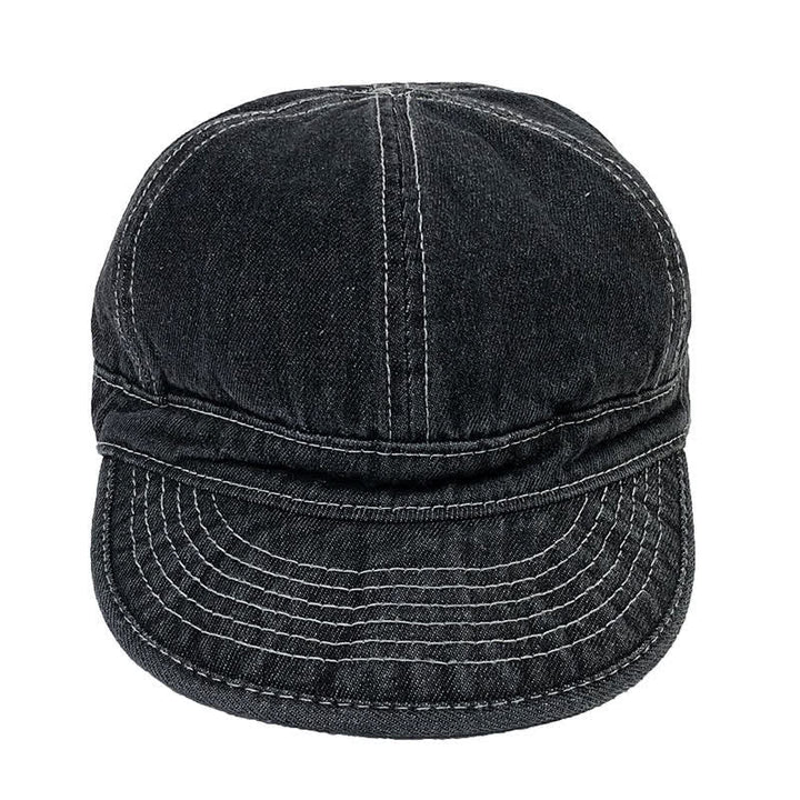 Casquette de baseball décontractée en coton denim avec coutures blanches