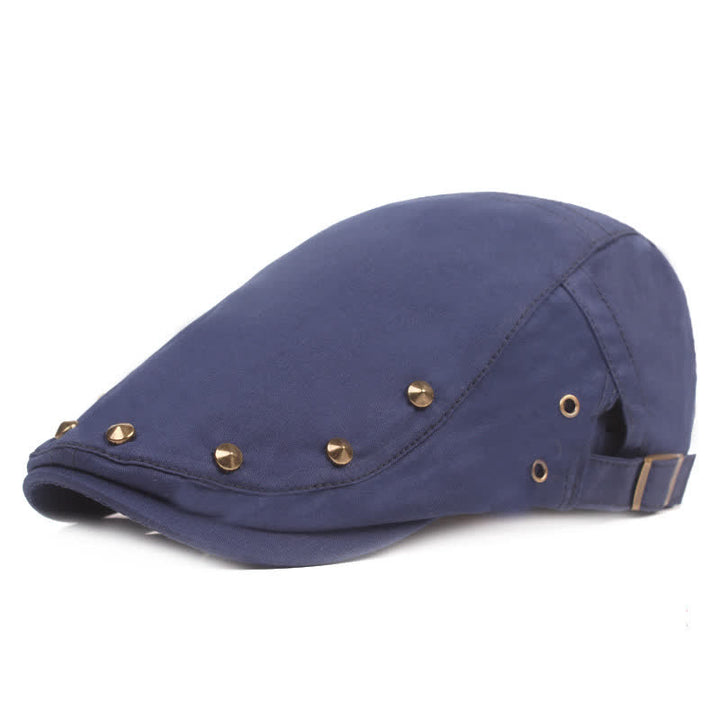 Béret gavroche élégant à rivets punk