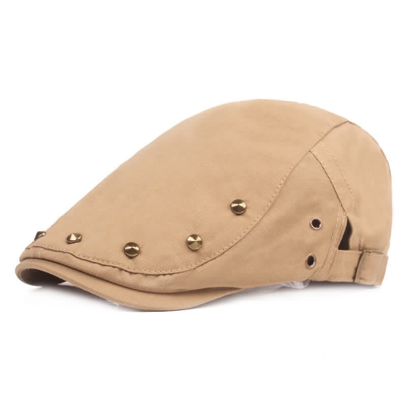 Béret gavroche élégant à rivets punk