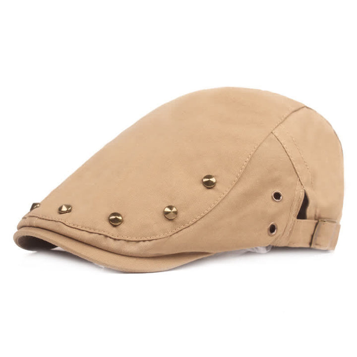 Béret gavroche élégant à rivets punk