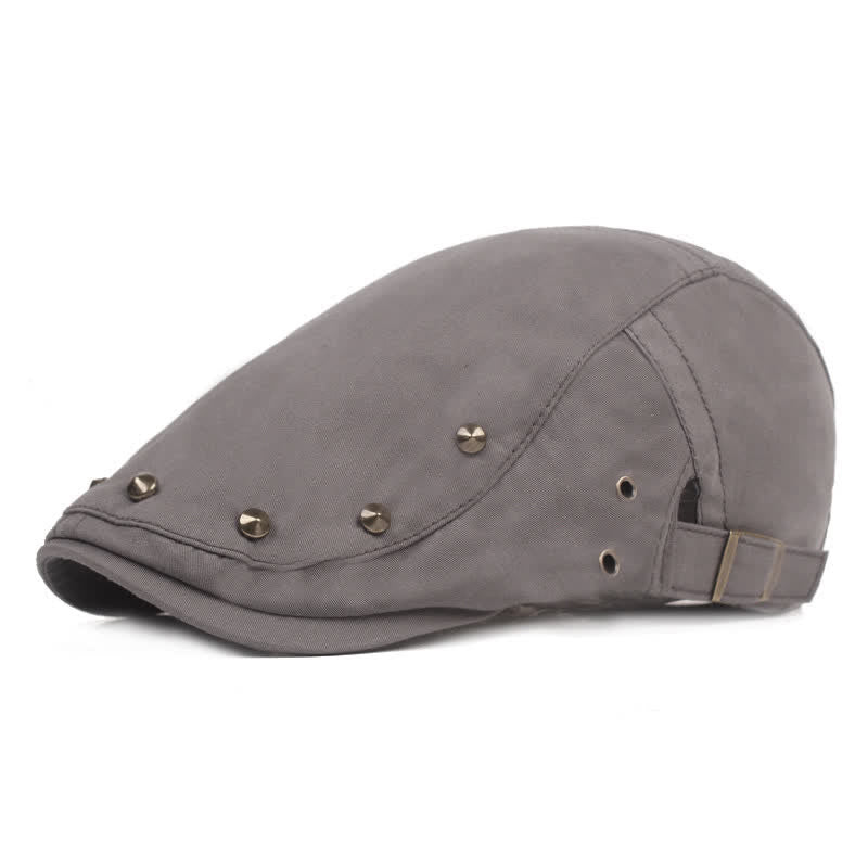 Béret gavroche élégant à rivets punk