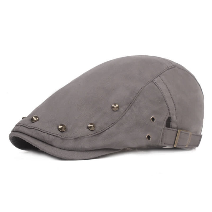 Béret gavroche élégant à rivets punk