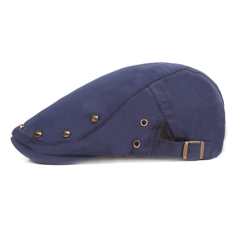 Béret gavroche élégant à rivets punk