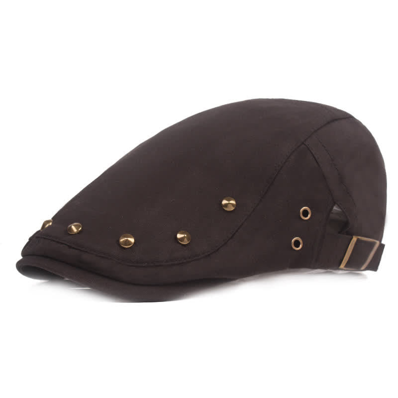 Béret gavroche élégant à rivets punk