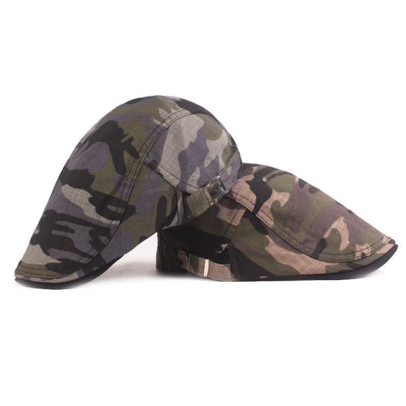 Béret plat à motif camouflage pour vendeur de journaux