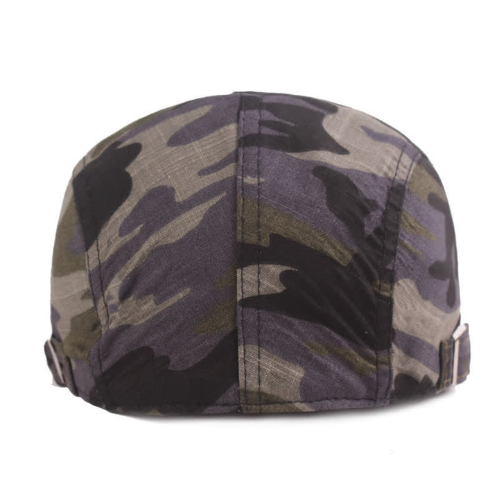Béret plat à motif camouflage pour vendeur de journaux