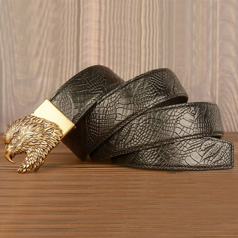 Ceinture en cuir à motif griffes d'alligator pour homme Eagle Cool