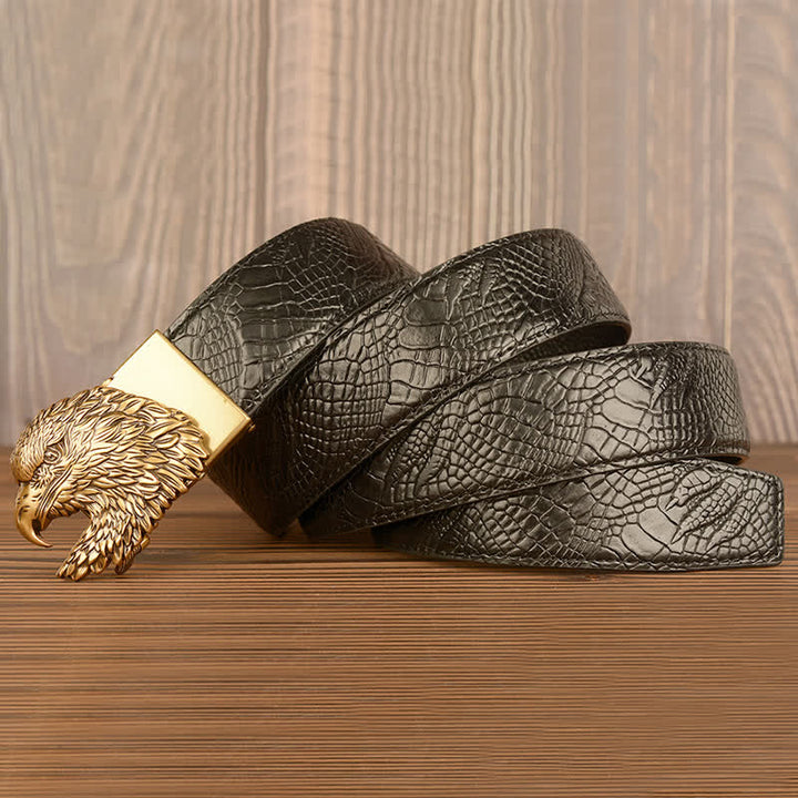 Ceinture en cuir à motif griffes d'alligator pour homme Eagle Cool