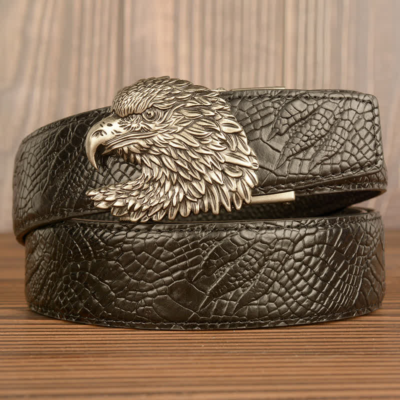 Ceinture en cuir à motif griffes d'alligator pour homme Eagle Cool