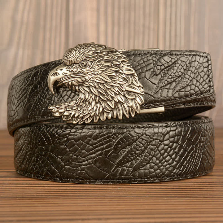 Ceinture en cuir à motif griffes d'alligator pour homme Eagle Cool
