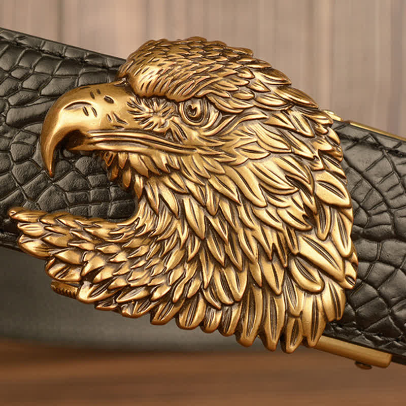 Ceinture en cuir à motif griffes d'alligator pour homme Eagle Cool