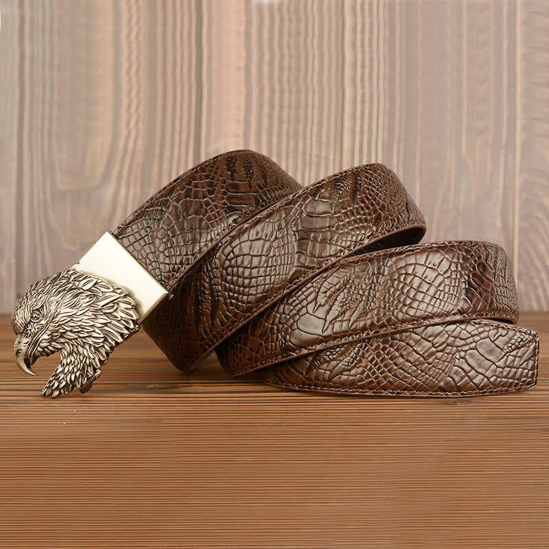 Ceinture en cuir à motif griffes d'alligator pour homme Eagle Cool