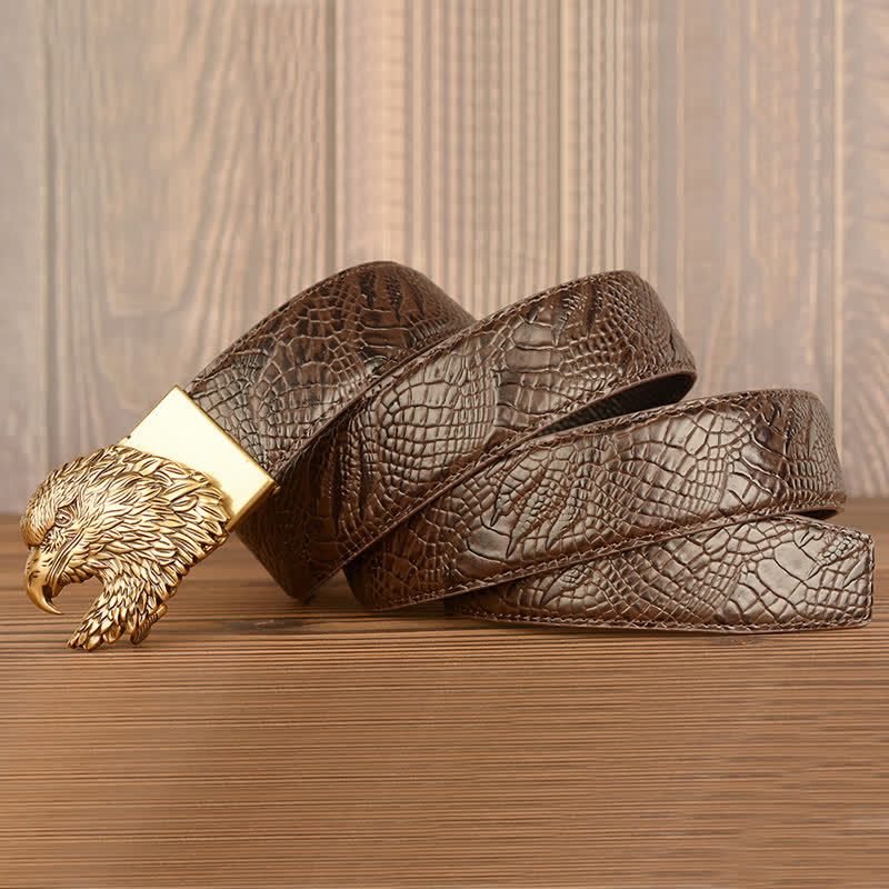 Ceinture en cuir à motif griffes d'alligator pour homme Eagle Cool