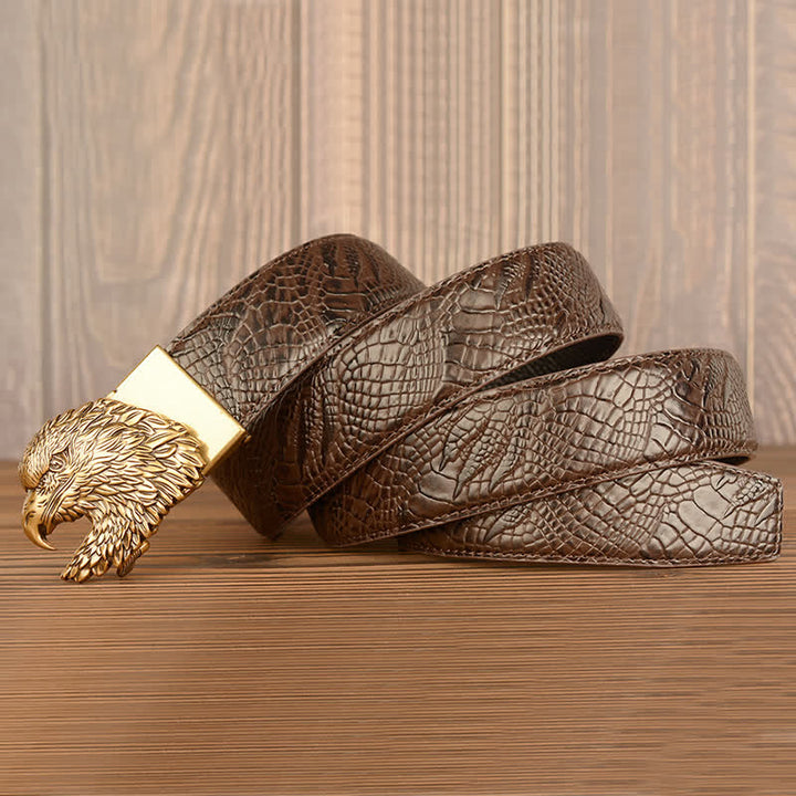 Ceinture en cuir à motif griffes d'alligator pour homme Eagle Cool
