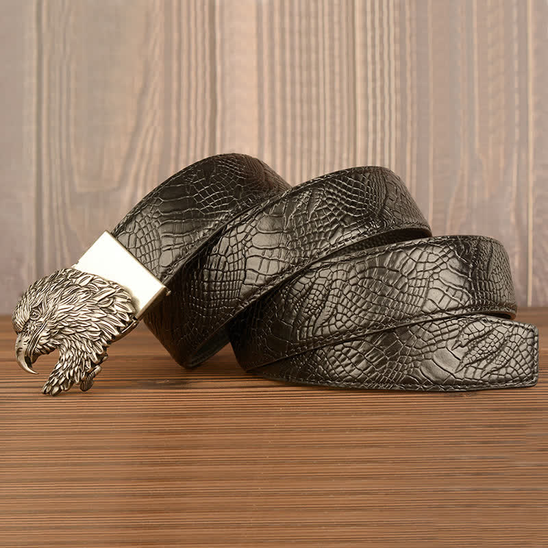 Ceinture en cuir à motif griffes d'alligator pour homme Eagle Cool