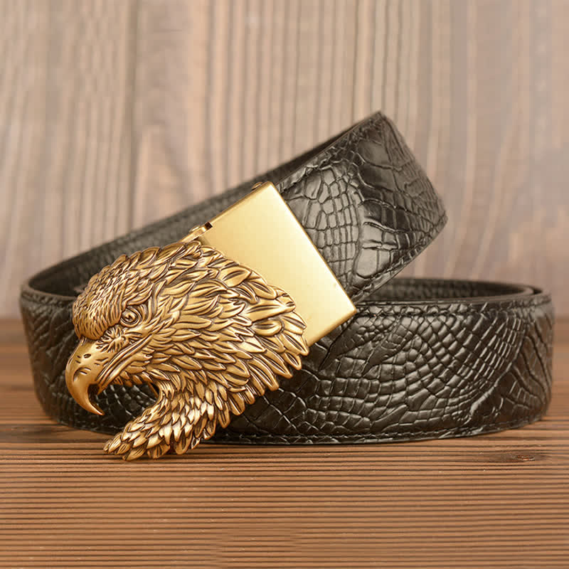 Ceinture en cuir à motif griffes d'alligator pour homme Eagle Cool