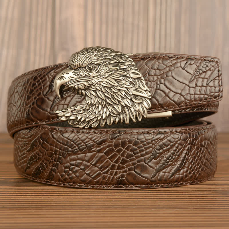 Ceinture en cuir à motif griffes d'alligator pour homme Eagle Cool