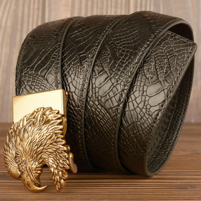 Ceinture en cuir à motif griffes d'alligator pour homme Eagle Cool