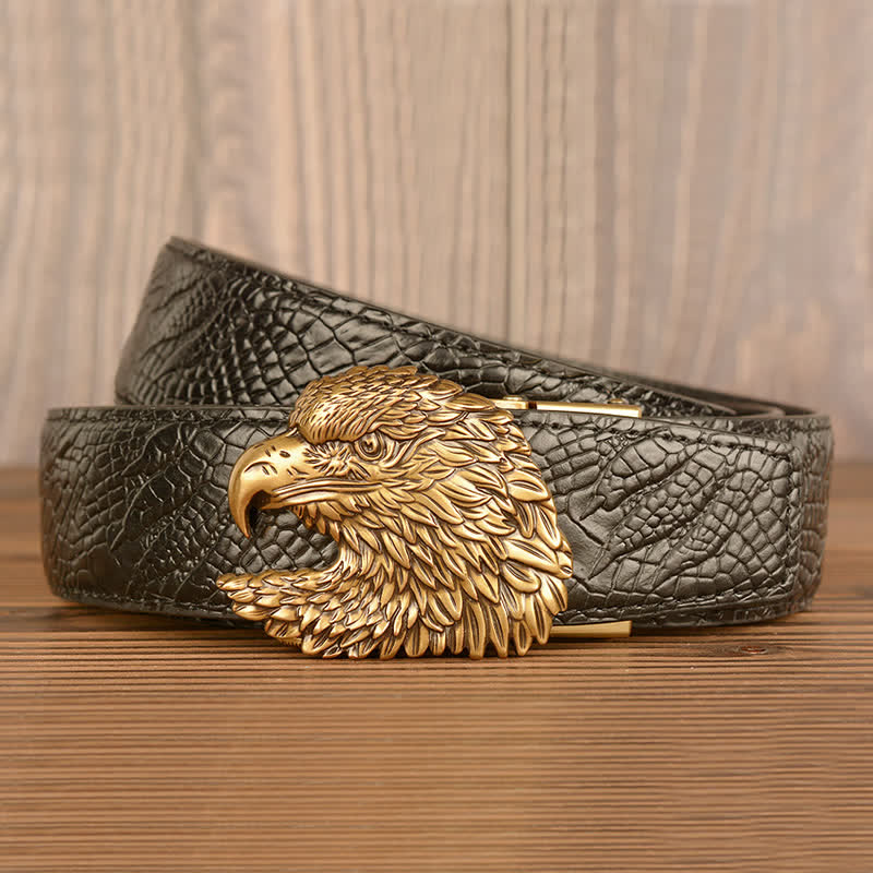 Ceinture en cuir à motif griffes d'alligator pour homme Eagle Cool